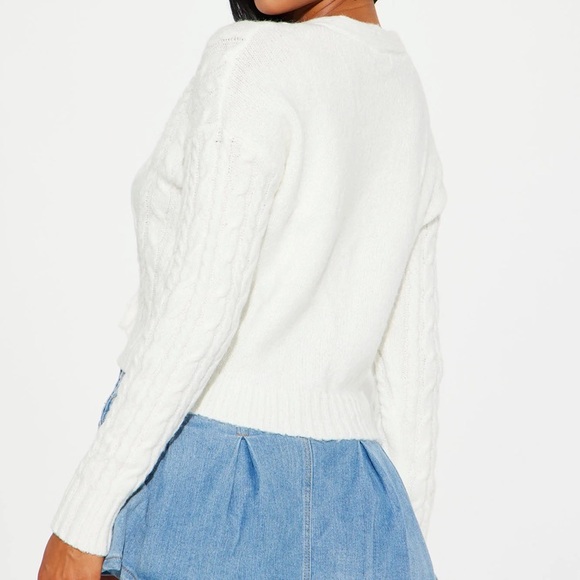 3/$15 Fashion Nova Always At My Level Cable Knit Cardigan - Off White - Picture 3 of 11